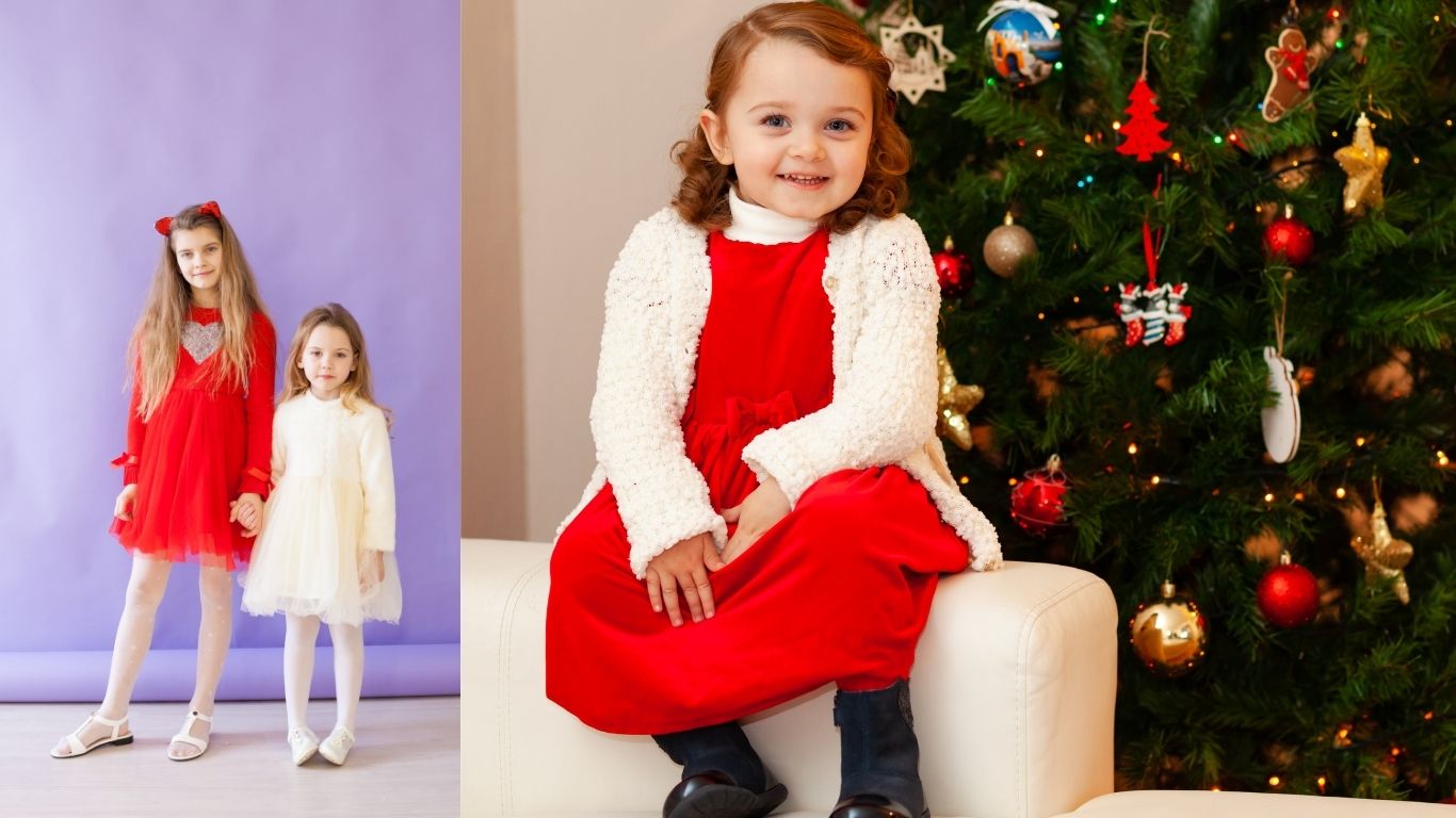 simple and cote christmas outfit for girls